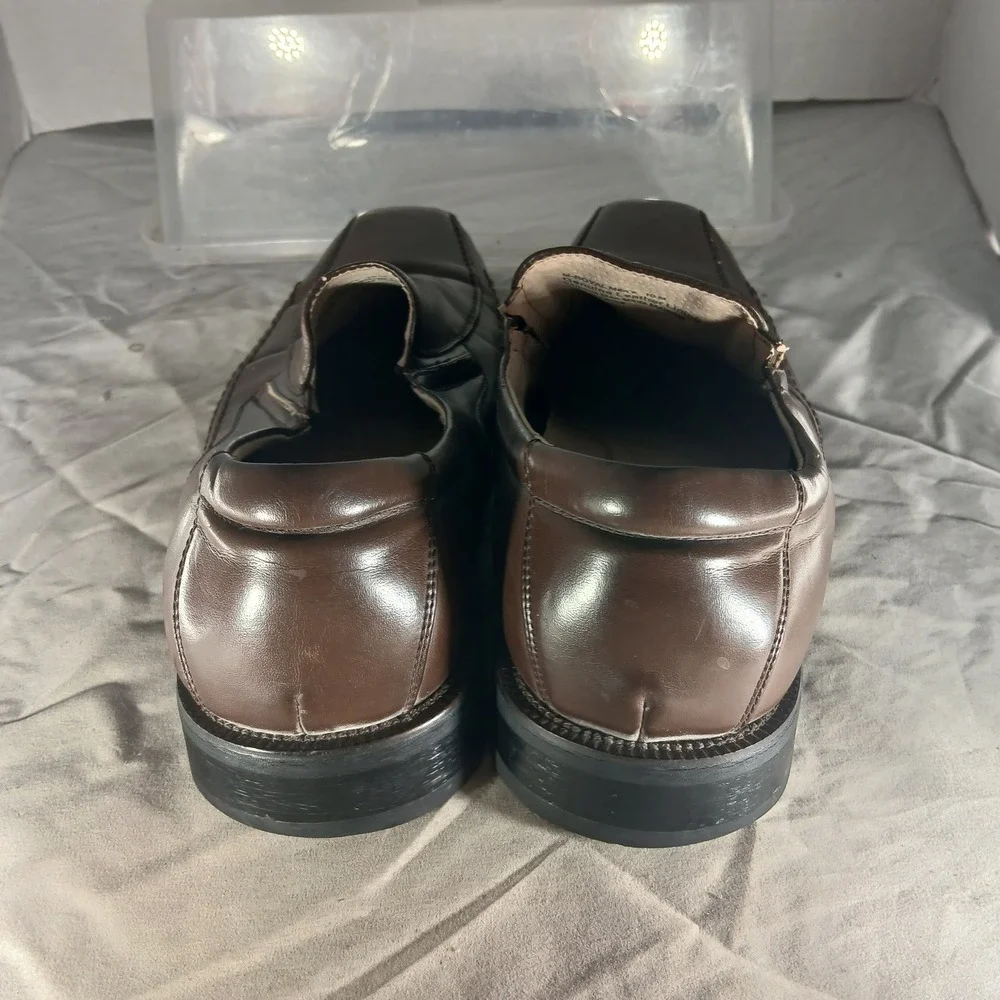 Madden M-ROYAL Slip On Loafers 10M Brown Square Toe Dress Shoes Business‎ Casual